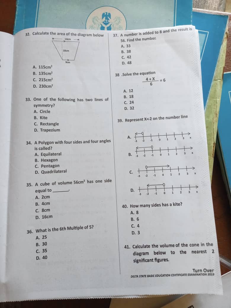 Jamb Mathematics Past Questions and Answers