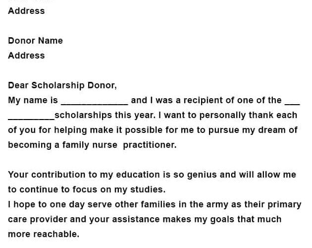 Scholarship thanking you letter image